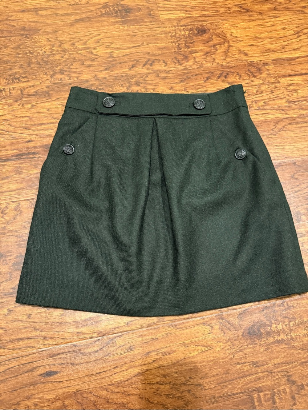 Banana Republic 100% Wool Military Pleated Skirt Black Size 2